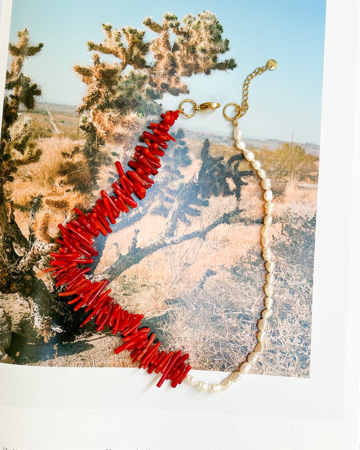 Collar océano profundo, Coral y perlas.