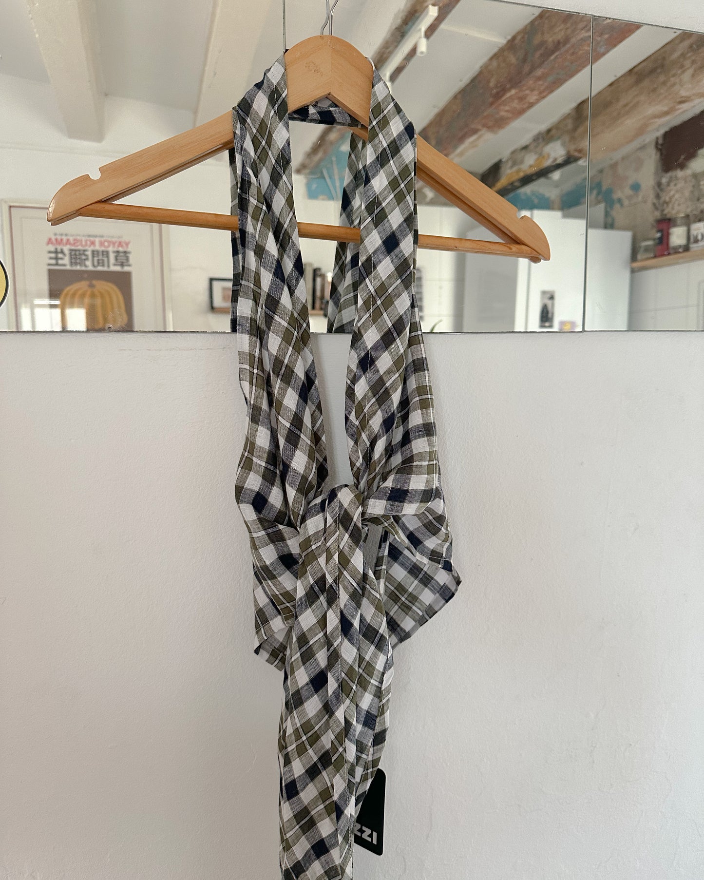 Versatile Checked Linen Multiway Top