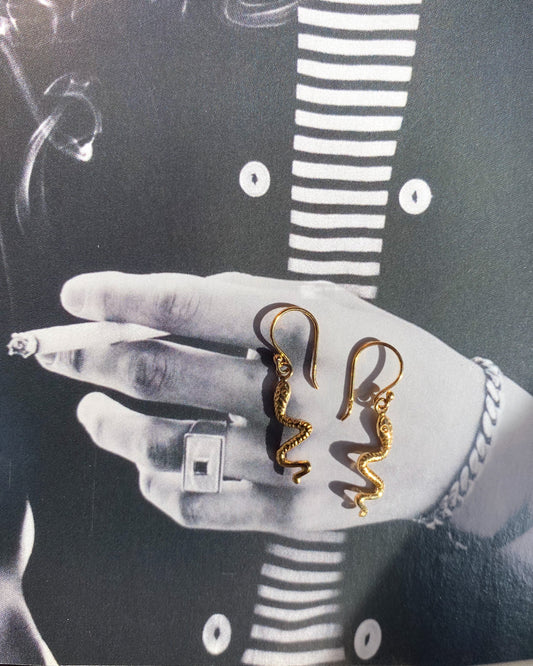The serpent earrings.