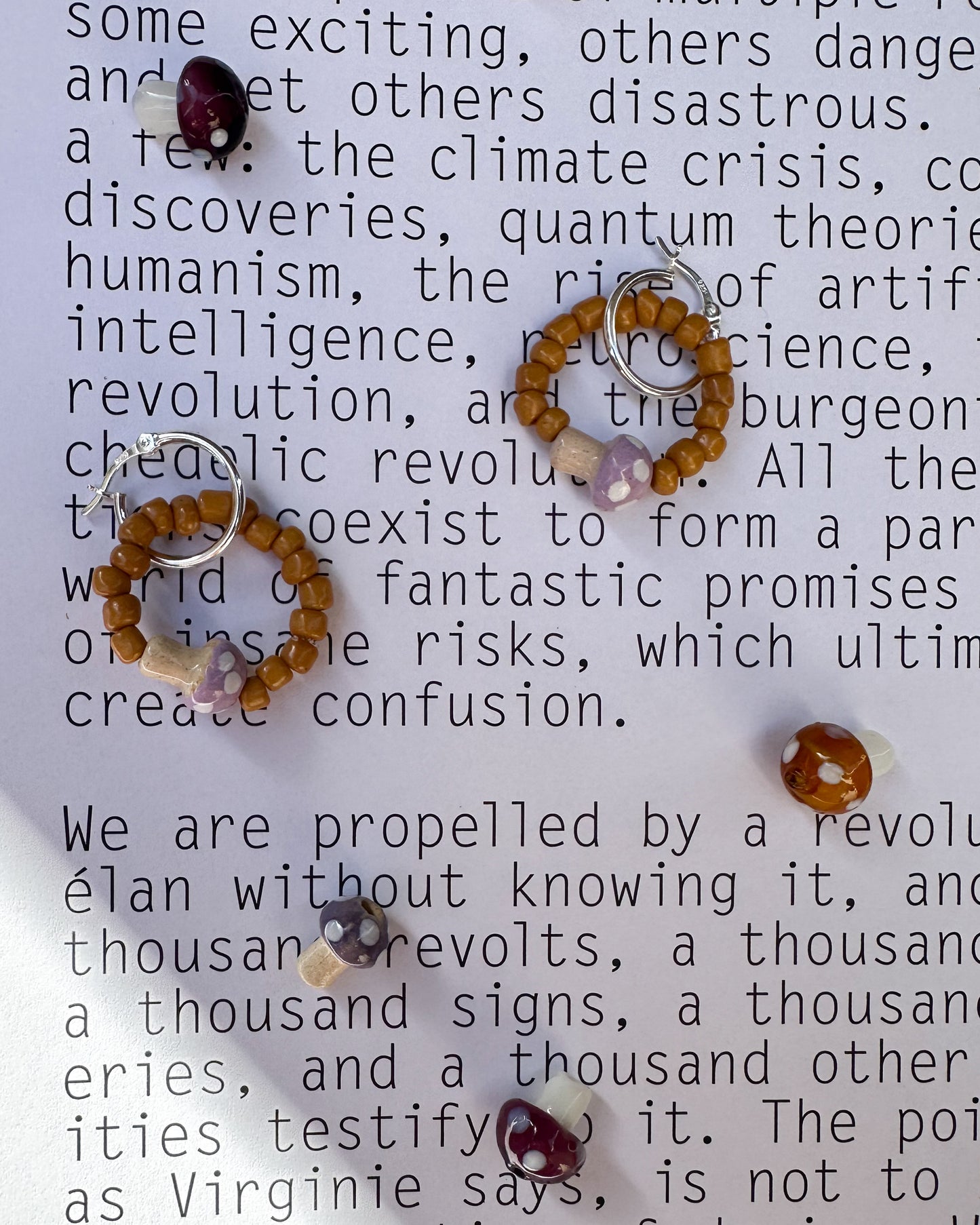 Mushroom beads earrings