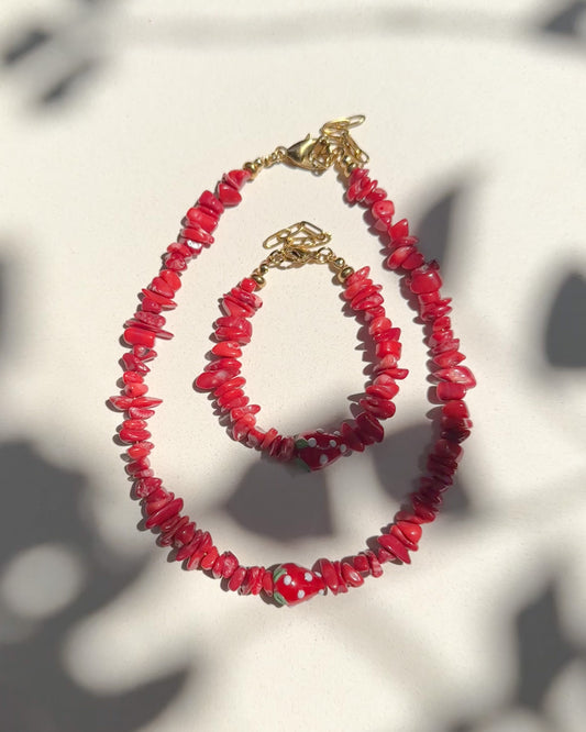 Red Gemstone Strawberry Set