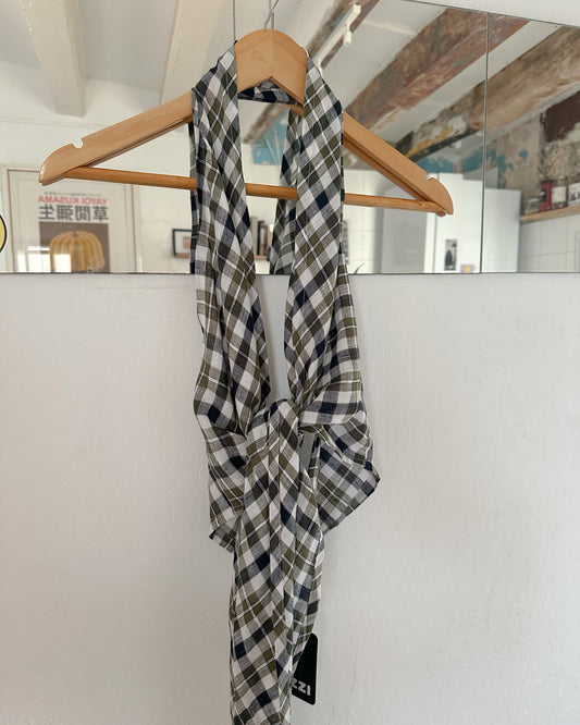 Versatile Checked Linen Multiway Top