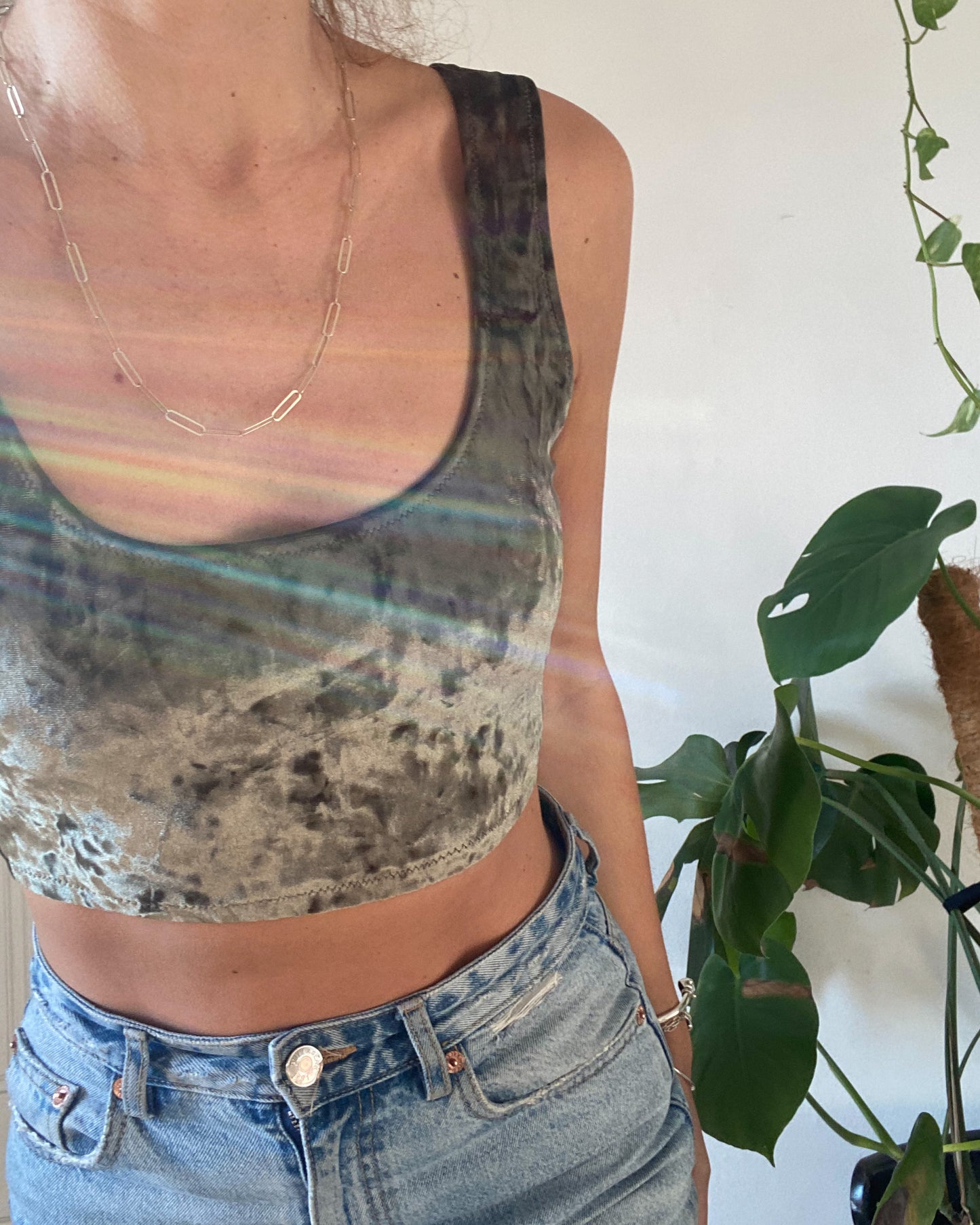 Velvet sport crop top. TWO NEW COLORS.